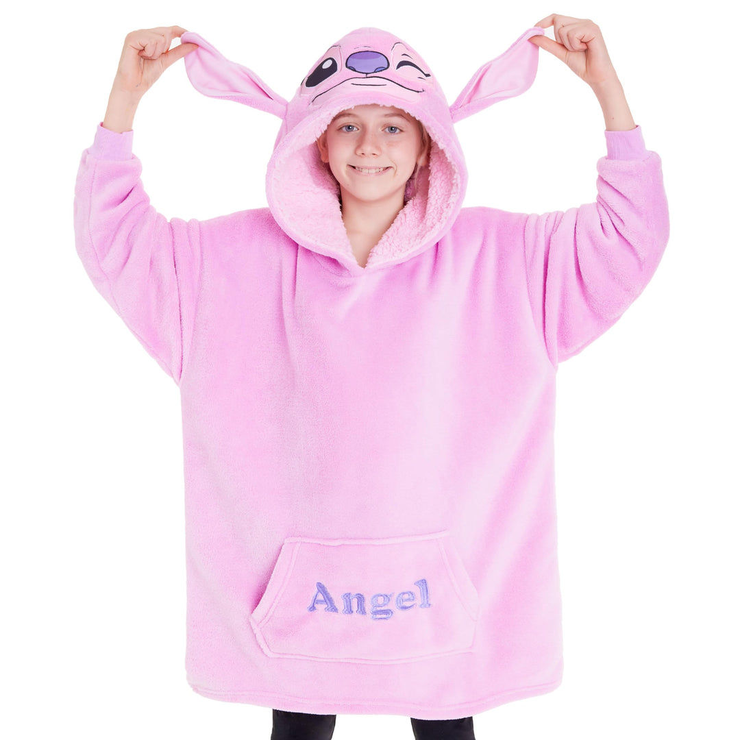 Disney Hoodie Decke Mädchen, Kuscheldecke mit Ärmeln, Fleece Kapuzenpullover, Hoodie Mädchen Geschen