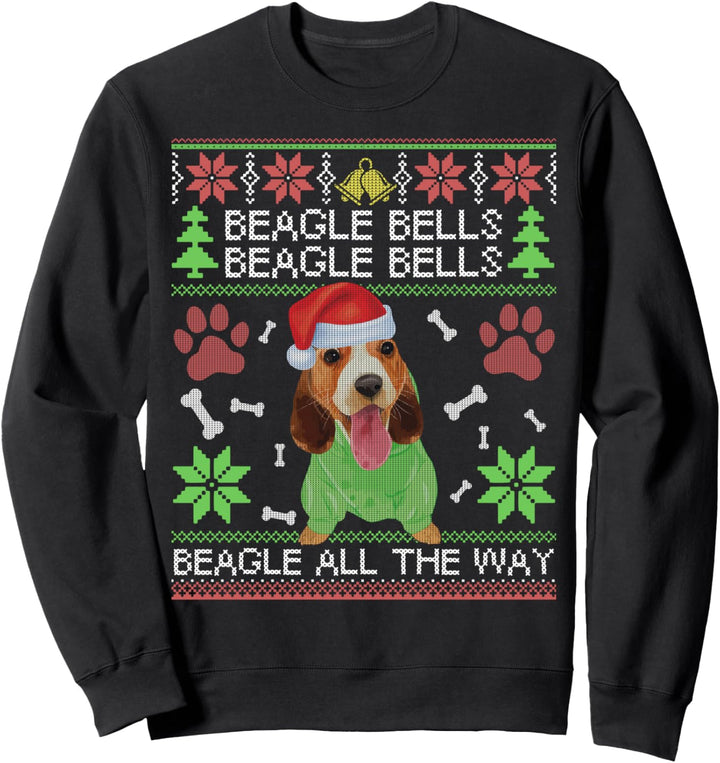 Beagle Bells Beagle den ganzen Weg hässlicher Weihnachtspullover Sweatshirt