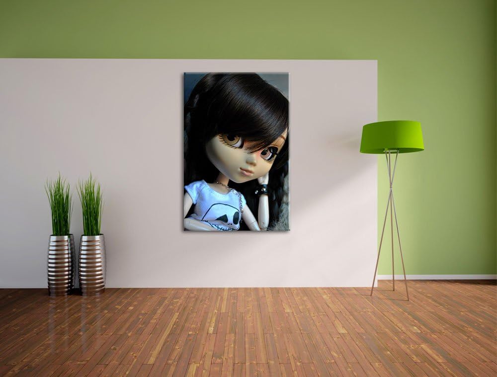 Pullip-Püppchen Scarlett Leinwand, XXL riesige Bilder fertig gerahmt mit Keilrahmen, Kunstdruck auf