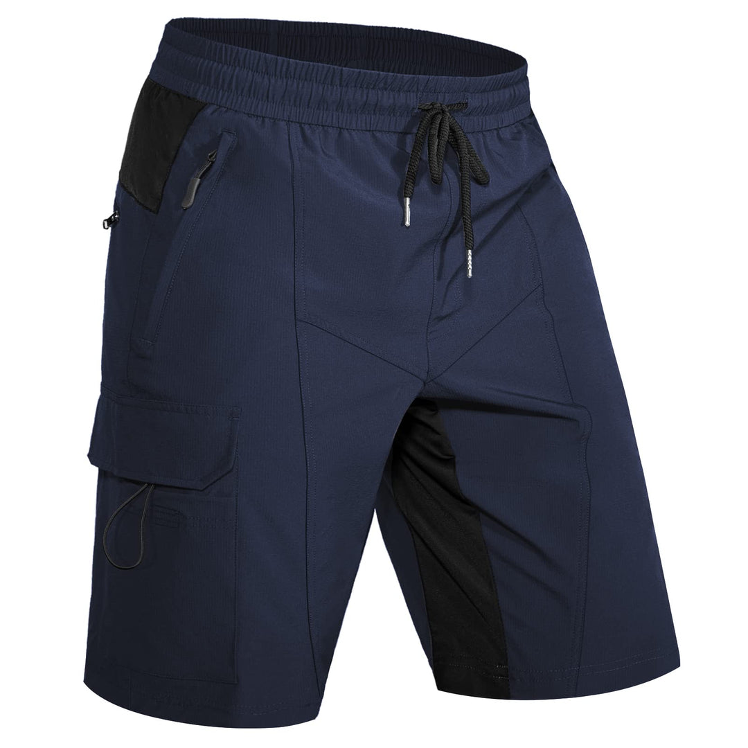 Hiauspor Wanderhose Herren Kurz MTB Hose Leichte Schnelltrocknend Cargo Bermuda Chino mit 5 Taschen