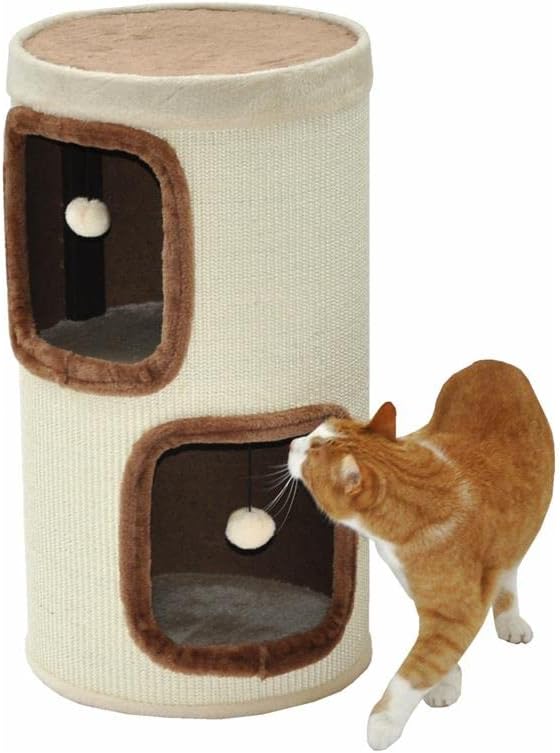 nanook Katzen Kratztonne Kratzbaum Kratzturm Tom, Höhe 70 cm Spieltonne mit extra grossen Öffnungen