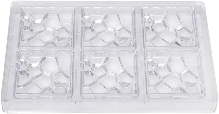 Martellato Schokoladenform STONE für 6 Schokoladentafeln, extravagantes Design, Polycarbonat, transp