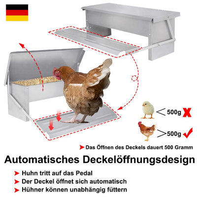 YRHome Automatischer Futterautomat Geflügel-Futterspender Hühnerfutterautomat 5KG Hühner Futterautom