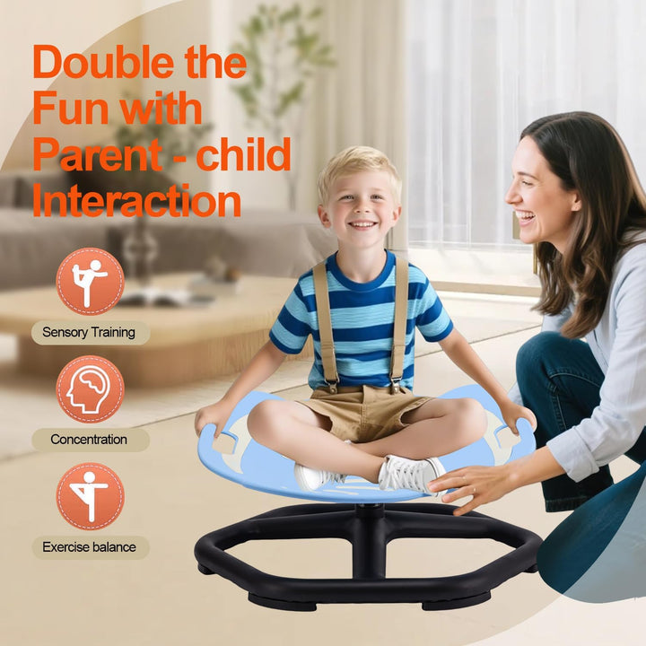 Karussell Kinder Drehstuhl mit Griff und Selbstleuchtender Sitz Sensorischer Drehstuhl für Kinder Se