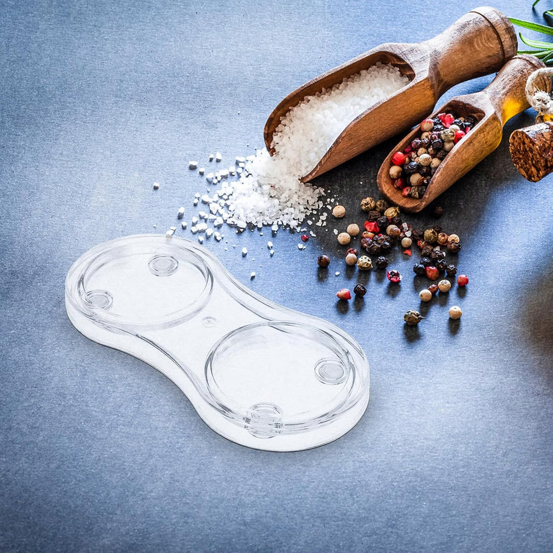 Acryl Mühlenhalter für Salz und Pfeffer, 2 Stück mit Doppelschlitz | Tischschutz für Mahlwerke, Univ