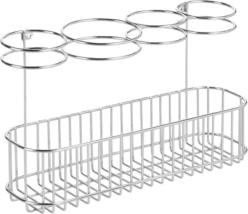 mDesign Fönhalter zur Wandanbringung – Ideal zur Fön Aufbewahrung und Lockenstab Aufbewahrung – Wand