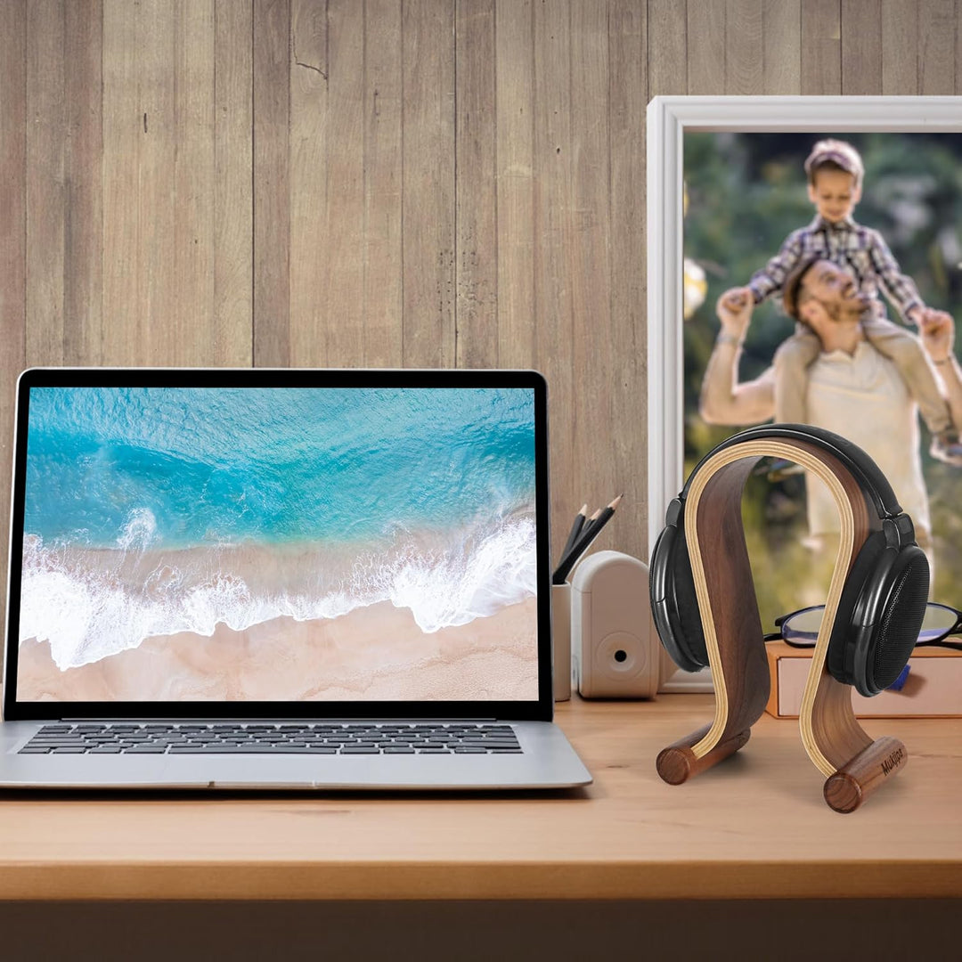 Mujipa Kopfhörerständer aus Holz, stilvoller Schreibtisch-Headset-Halter für Over-Ear-Kopfhörer, Hea