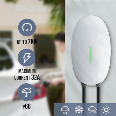 Teskee EV-Ladegerät Typ 2 Wallbox Home Smart EV-Autoladestation für alle Elektrofahrzeuge und Plug-i