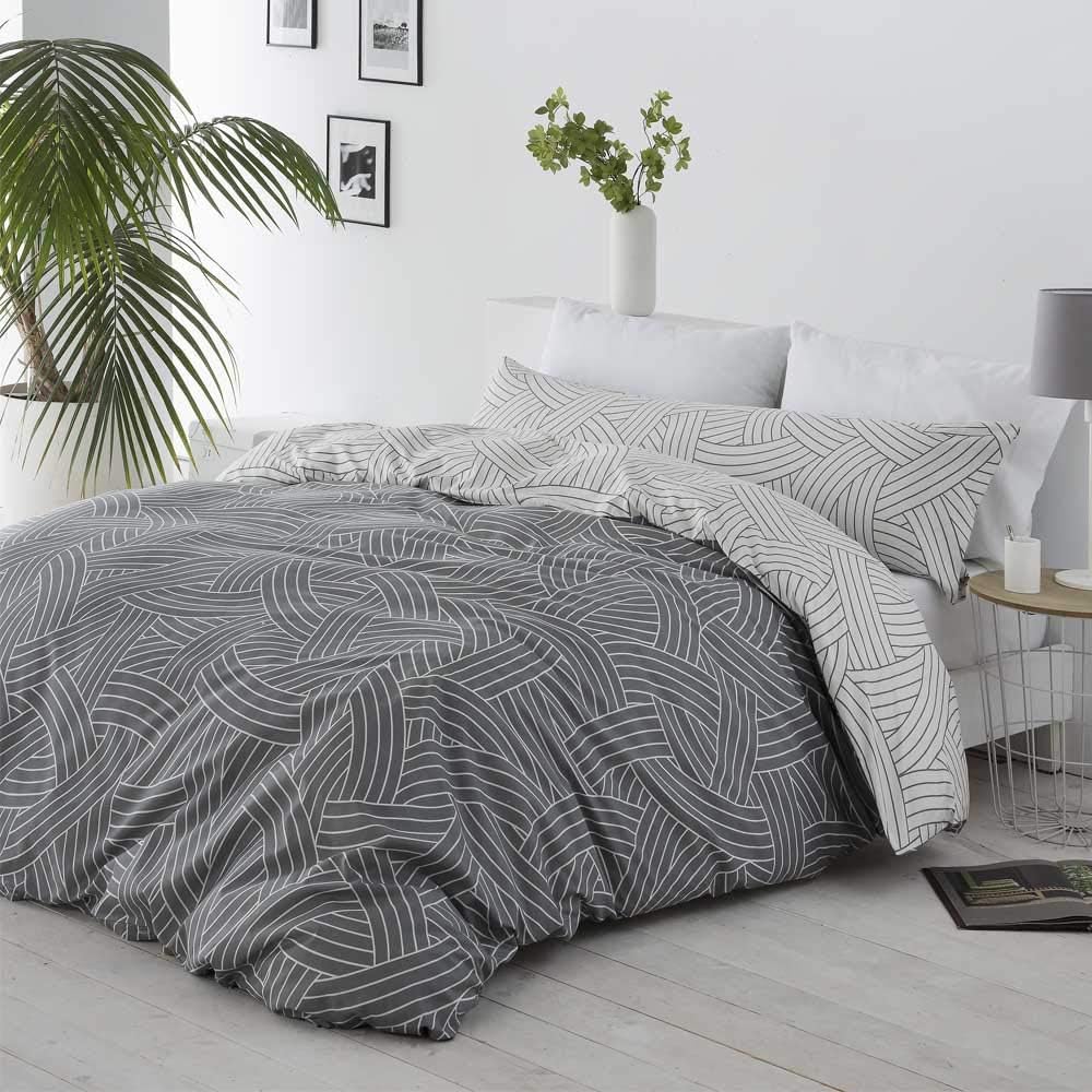 COTTON ARTEAN Salinas Wende-Bettbezug für Bett mit 135 cm, Knopfverschluss Cama 135 ( 220 ancho x 22