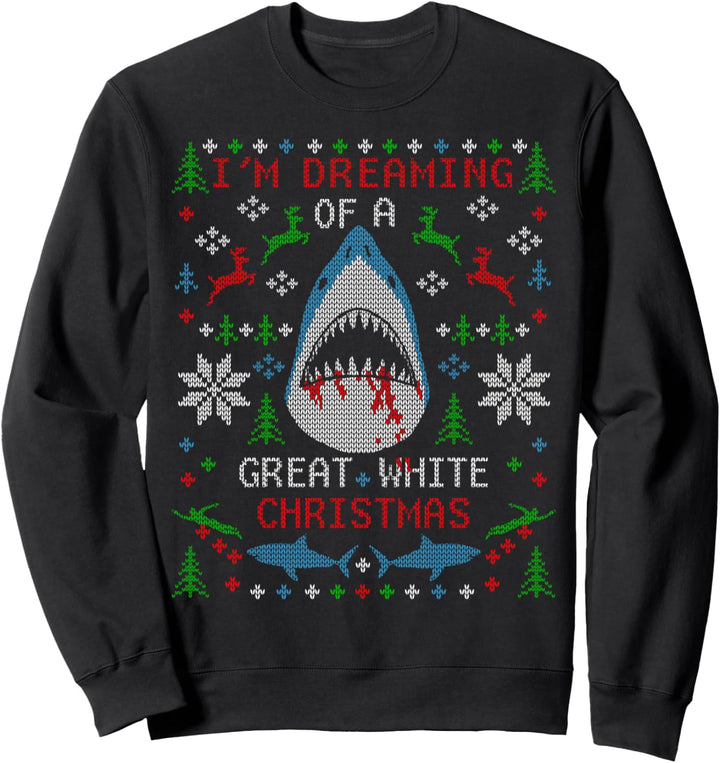 Lustiger weisser Hai Ugly Christmas Sweater Shirts Sweatshirt