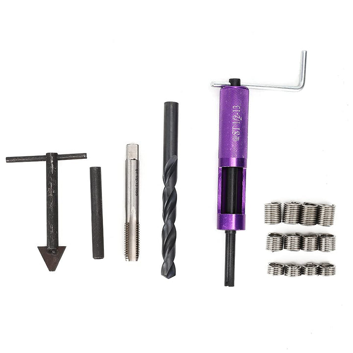 Reparatursatz für Gewindeeinsätze, 1/2-Zoll-13 UNC mit 12 Gewindeeinsätzen, Handwerkzeug, Edelstahl-