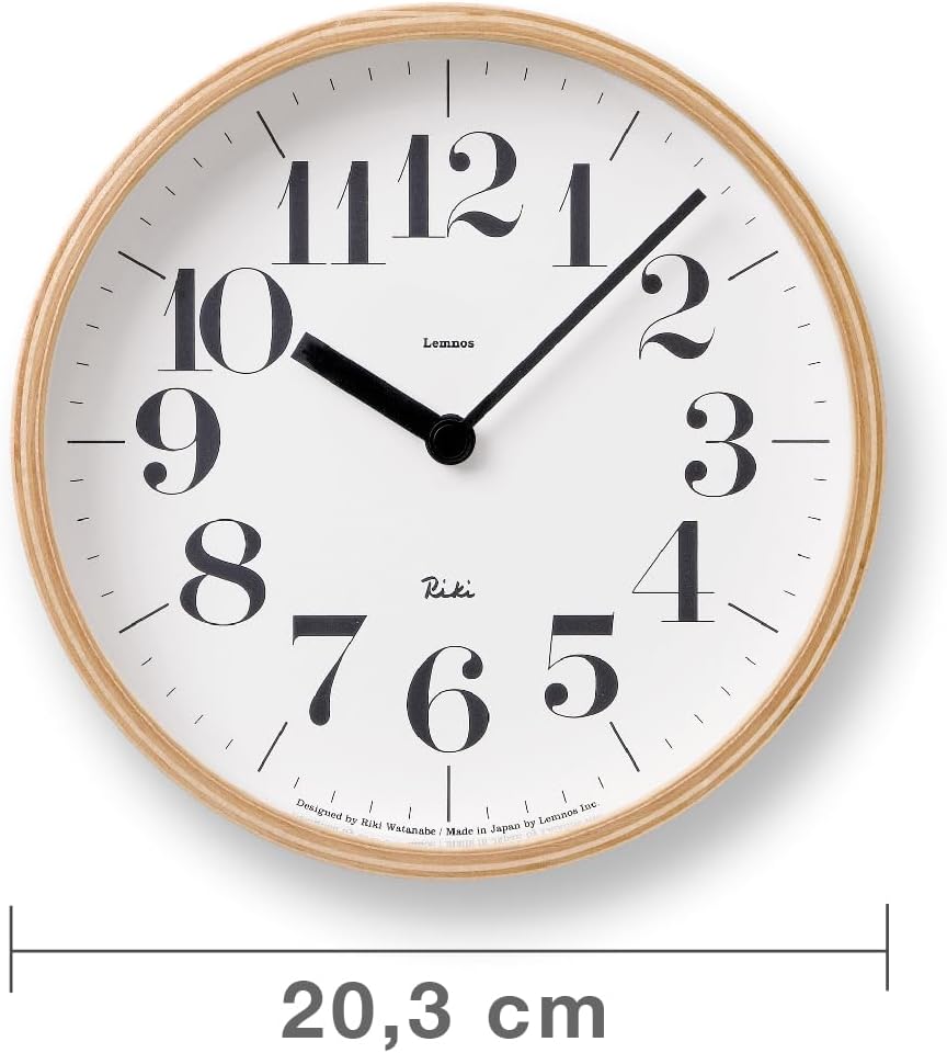 Lemnos Wanduhr Riki Clock/Designer Wanduhr ohne Tickgeräusche aus Japan/Wanduhr modern mit schleiche