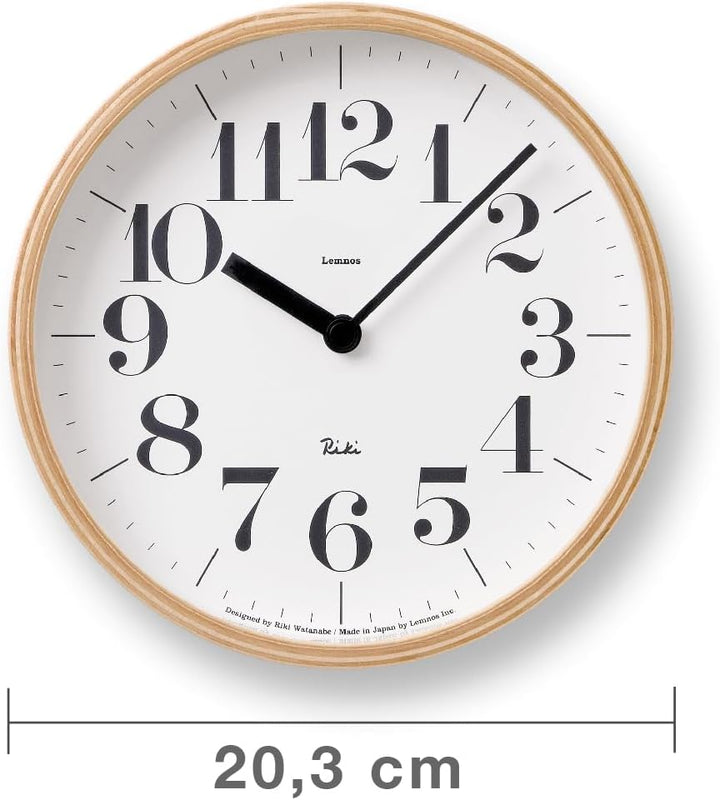 Lemnos Wanduhr Riki Clock/Designer Wanduhr ohne Tickgeräusche aus Japan/Wanduhr modern mit schleiche
