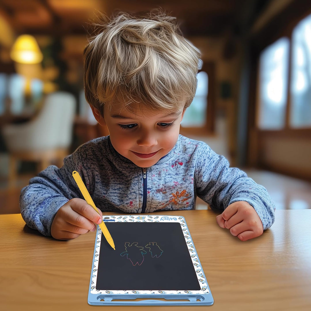 Lexibook, Multicolor E-Ink Zeichen-Tablet 28 cm mit Bluey-Schablonen, Blau, CRT10BY, Bluey