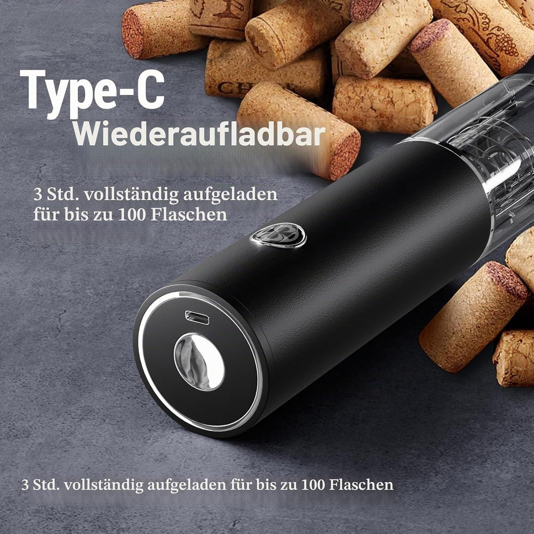 Marchpower Elektrischer Weinflaschenöffner Set 5-in-1 Weinöffner Set Wiederaufladbarer Korkenzieher