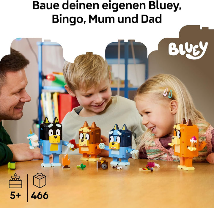 LEGO Blueys Familie Steinen - Lernspielzeug inkl. 4 Figuren mit verschiedenen Gesichtsausdrücken &amp; Z