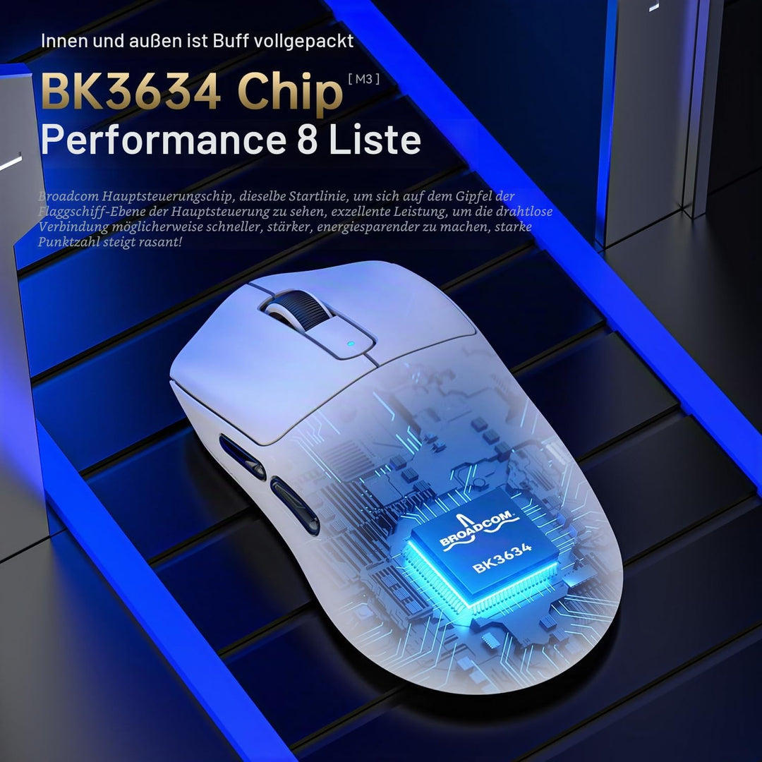 MAMBASNAKE M3 39g Superlight Mouse, PixArt PAW3395PRO Gaming Sensor, BT/2.4G Wireless/Wired Gaming M