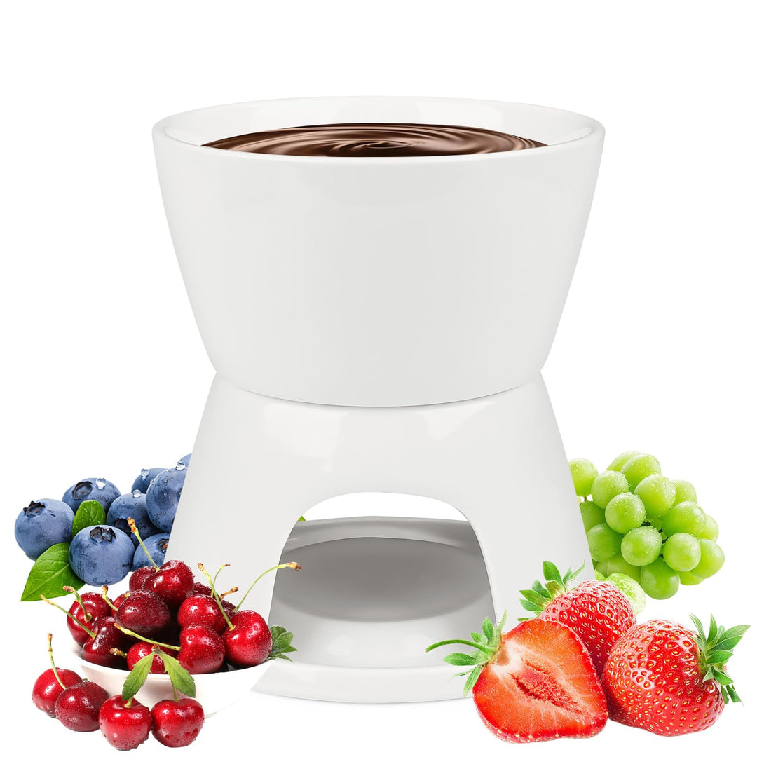 Schoko Fondueset Keramik Schokofondue Tasse mit Teelichthalter, Schokoladenfondue Tasse für Schokola