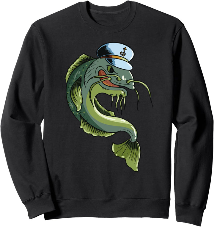 lustiges Angelgeschenk des Wels Kapitän Sweatshirt
