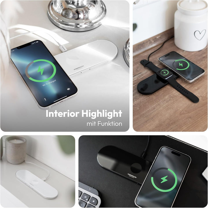 Vonmählen – Aura Home 3in1 kabellose Ladestation für induktives Laden bis 15 W – Wireless Charging S