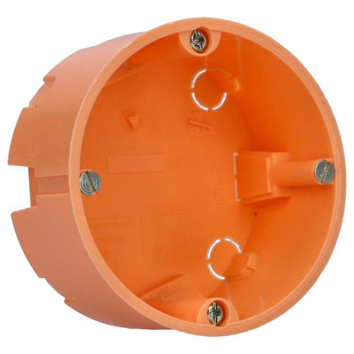 Voxura Hohlwanddose Gerätedose Schalterdose Abzweigdose Orange Unterputz UP HW Ø 68mm 35mm Tiefe fla