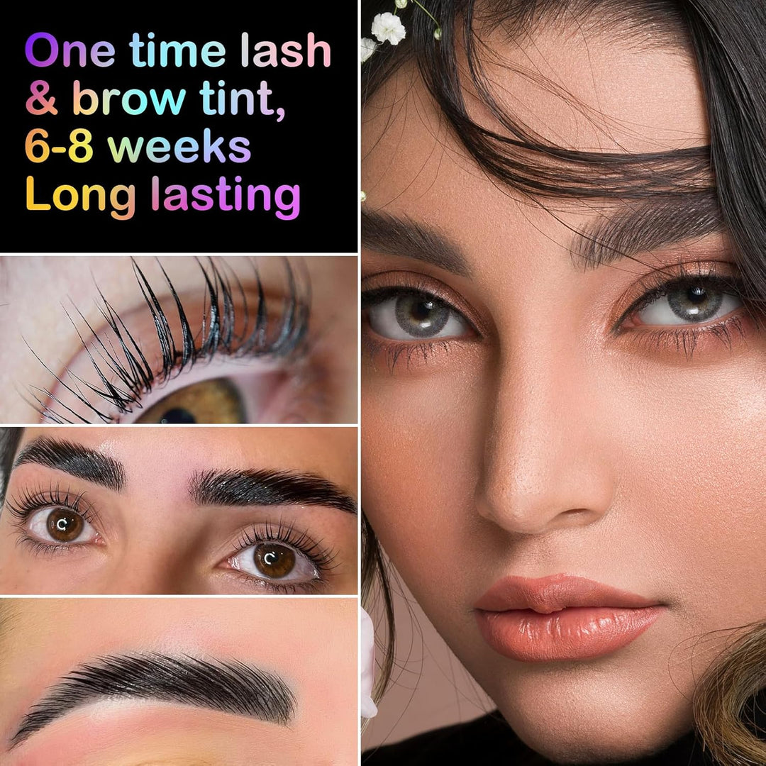 Libeauty Wimpern färben set, 15 ml schwarzes Augenbrauen-Tönungsset, Wimperntönung mit komplettem We