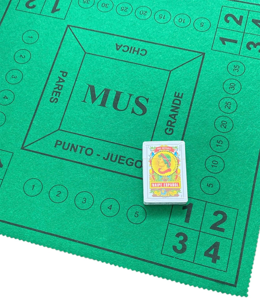 Teppich Karten - Poker Matte - Poker Spiel - Faltbare Matte Reise Poker - Reise Karten (Mus) Grün (M