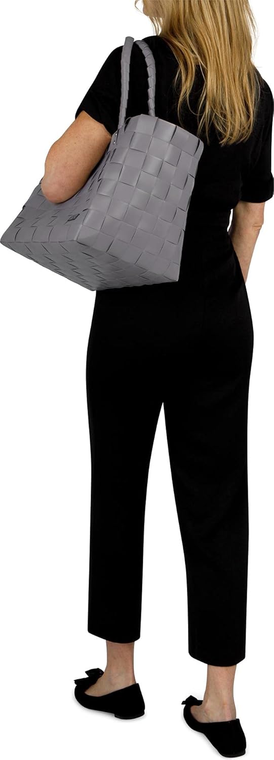 normani Einkaufstasche geflochten mit Henkeln - Tragetasche extra robust Braun Einheitsgrösse, Braun
