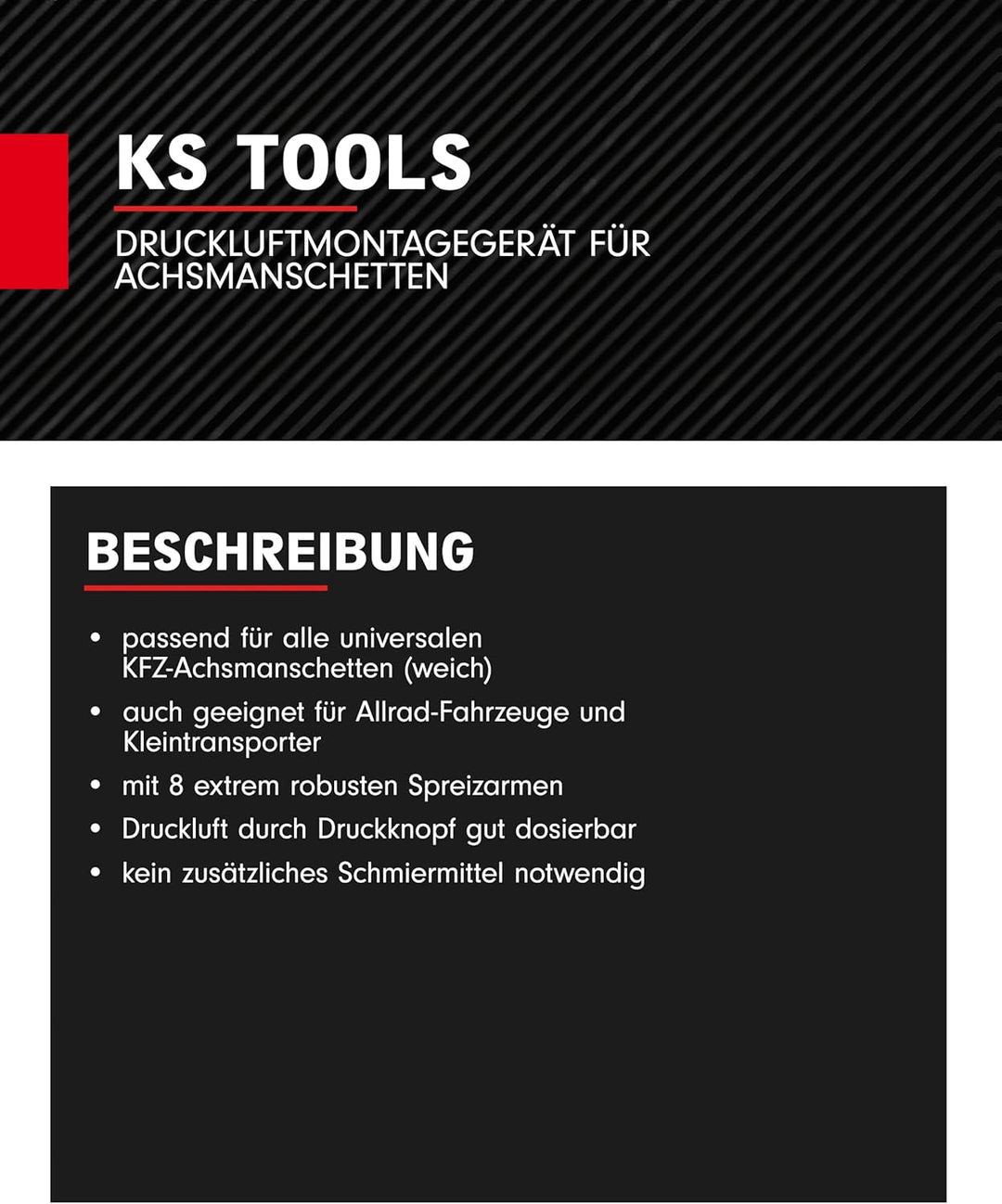KS Tools 515.3100 Druckluftmontagegerät für Achsmanschetten, 450mm