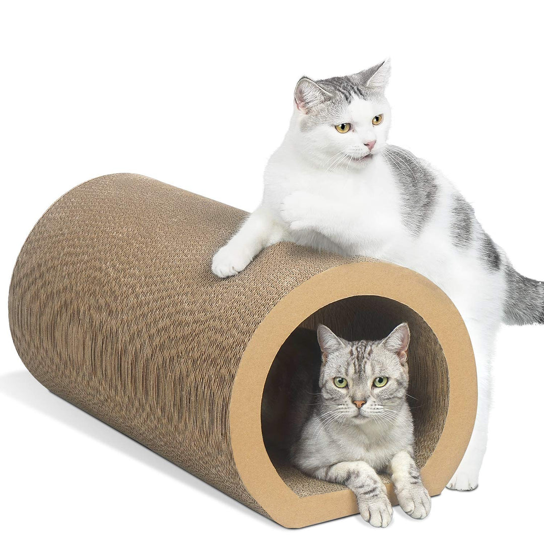 Aibuddy Katzenkratzer, Tunnel, Katzenkratzmatte, Bett-Lounge mit Katzenminze, robuster Karton & Kons