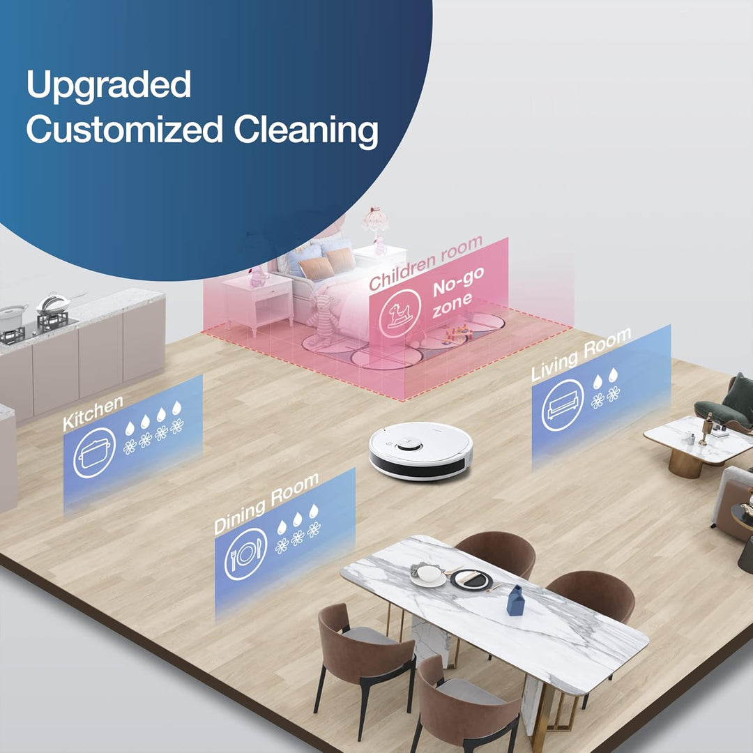 ECOVACS DEEBOT N8 Saugroboter mit Wischfunktion 2300Pa (Präzise dToF Lasernavigation, Teppicherkennu