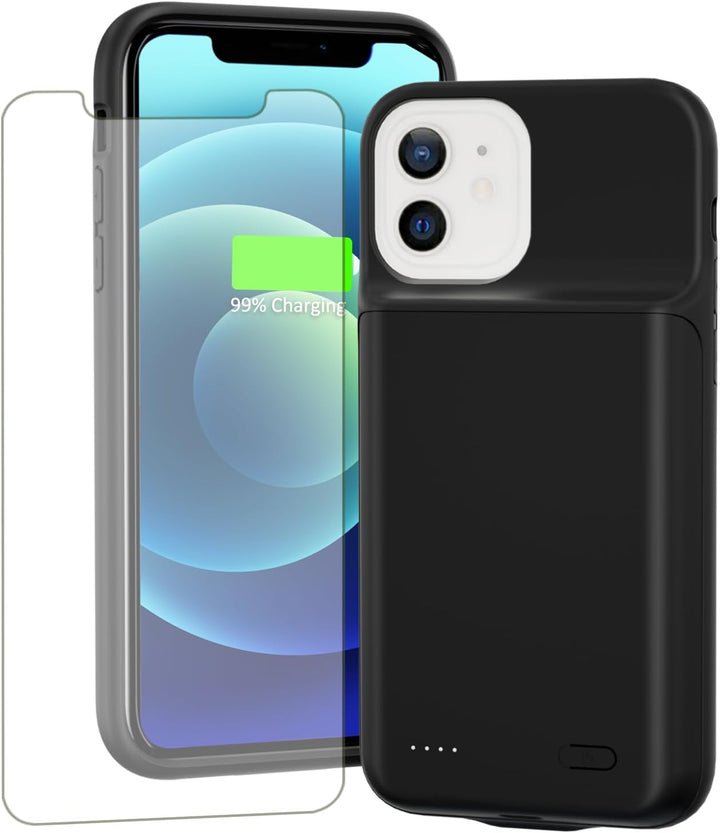 HUOBAO Akkuhülle für iPhone 12/12Pro, [5000mAh] Zusatzakku Ladehülle Akku hülle Handyhülle, Akku Bat