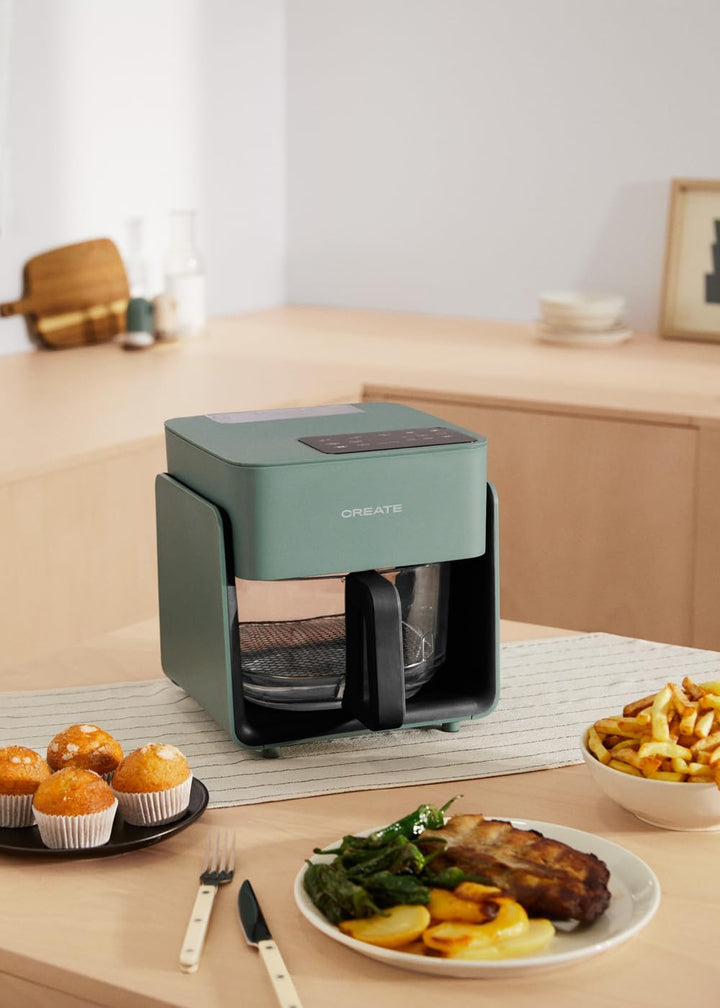 CREATE/AIR FRYER MIST/Ölfreie Heissluftfritteuse 4.2L mit Wasserdampfgarer Salbeigrün/Fassungsvermög