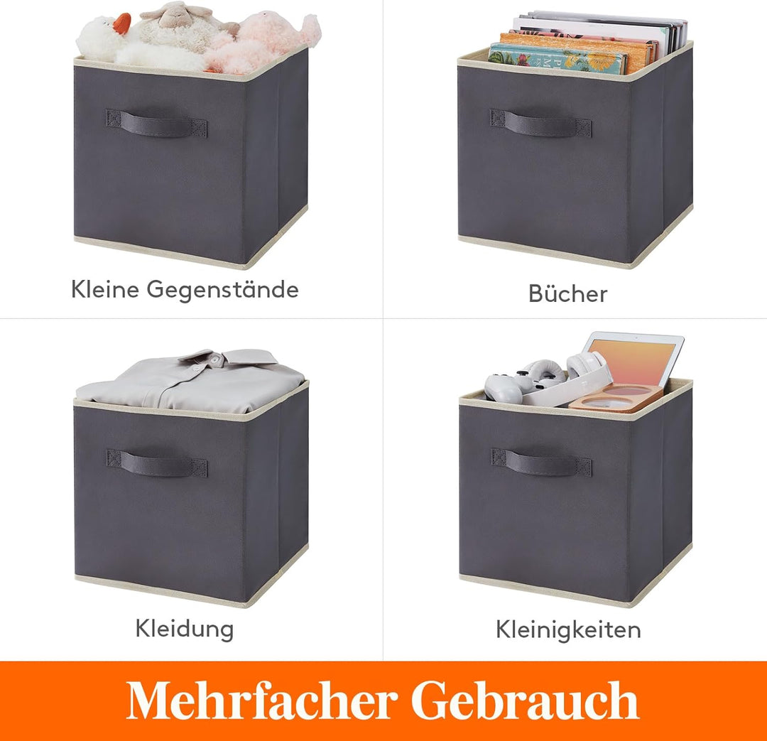 Lifewit 6 Stück 18L Faltbare Aufbewahrungswürfel, Mittel dekorative Aufbewahrungsboxen aus Stoff mit