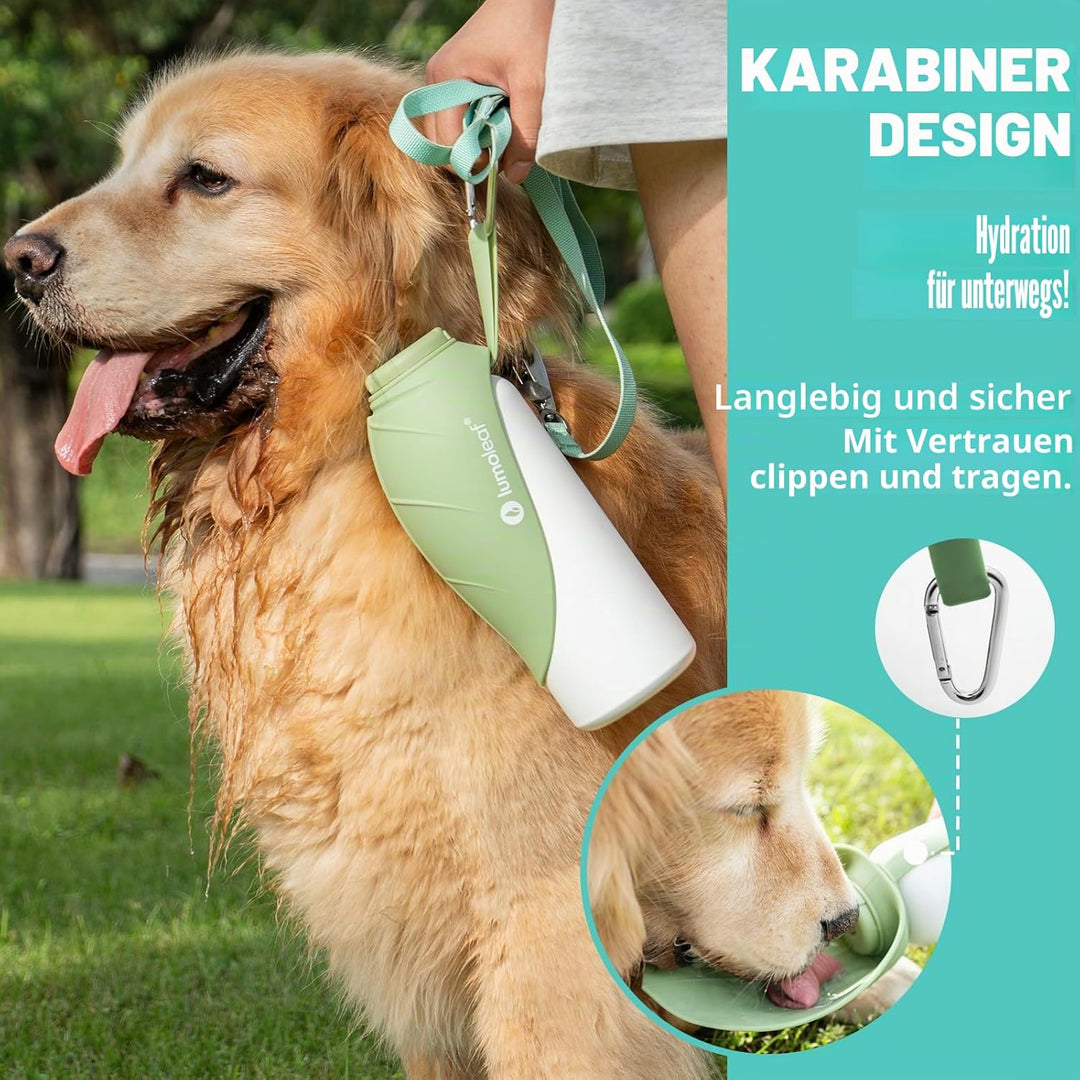 LumoLeaf Isolierte Edelstahl-Wasserflasche für Hunde, 800 ml – Hält Wasser stundenlang kühl oder war
