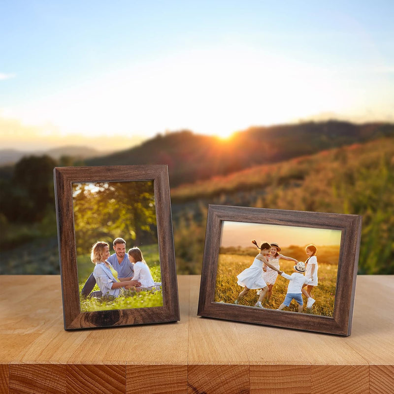 Giftgarden 7 Stück Bilderrahmen Set 10x15 cm für 15x10 Fotos und Bilder, Braun Fotorahmen Collage, W