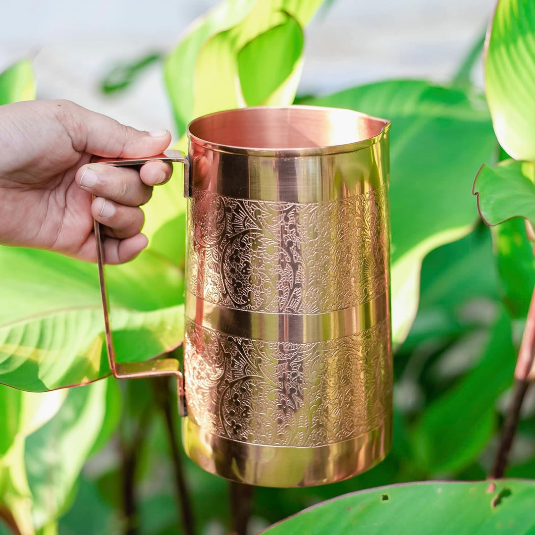 Kupferkrug für Ayurveda- und Vitalität-Vorteile aus lebensmittelechtem Kupfer handgefertigt "Paradie