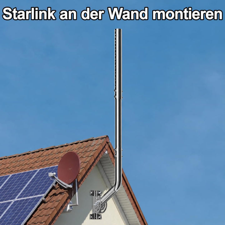 Universeller Antennenmast für Fernseh-, Satelliten-, Radio- und WLAN-Antennen - Verstellbarer Stände