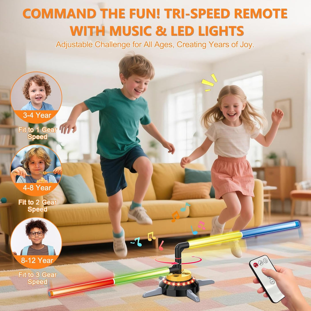 3-in-1 Ringwurfspiel mit Sandsäckchen für Kinder, wiederaufladbares Hüpfspiel mit Musik Licht, elekt