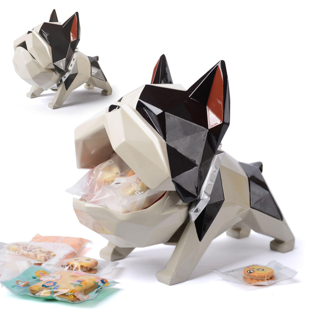 HAUCOZE Keksdose Bulldog Vorratsdose Tier Deko Moderne Skulptur Wohnzimmer Ornament Geschenk Polyres