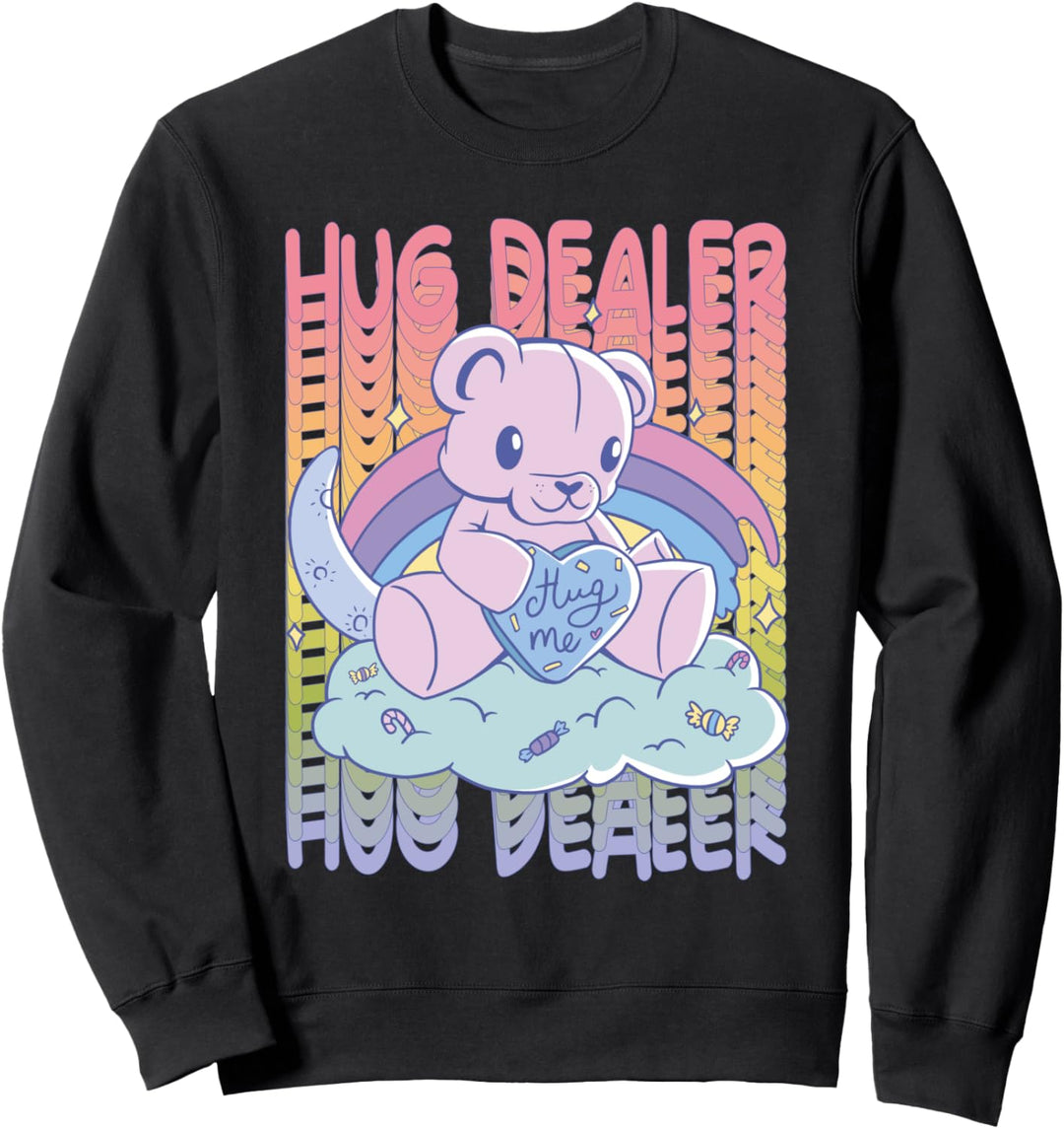 Hug Me süsser Teddybär mit Regenbogen-Motiv Sweatshirt