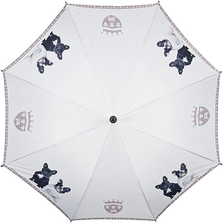 VON LILIENFELD Regenschirm Französische Bulldoggen Auf-Automatik Stockschirm Hund Stabil