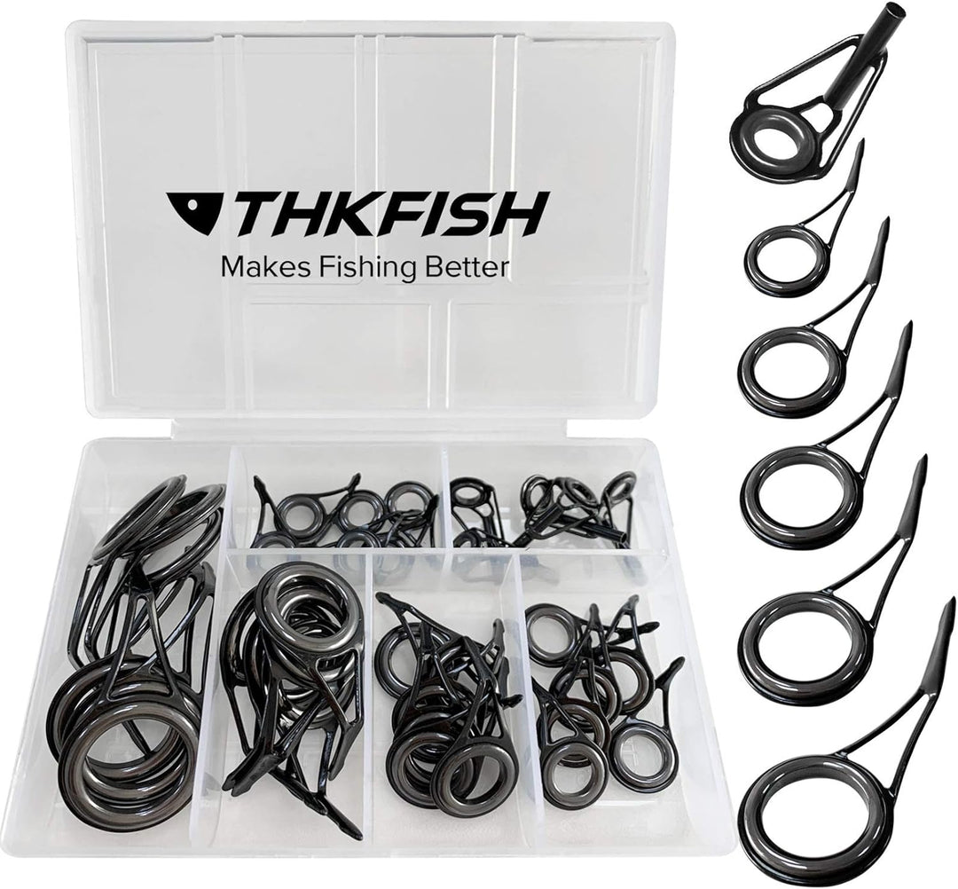 THKFISH Ruten Reparatur Kit Spinn Ruten Reparatur Keramik Edelstahl Carbon Spinnrutenführungen Angel