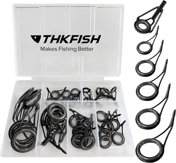 THKFISH Ruten Reparatur Kit Spinn Ruten Reparatur Keramik Edelstahl Carbon Spinnrutenführungen Angel