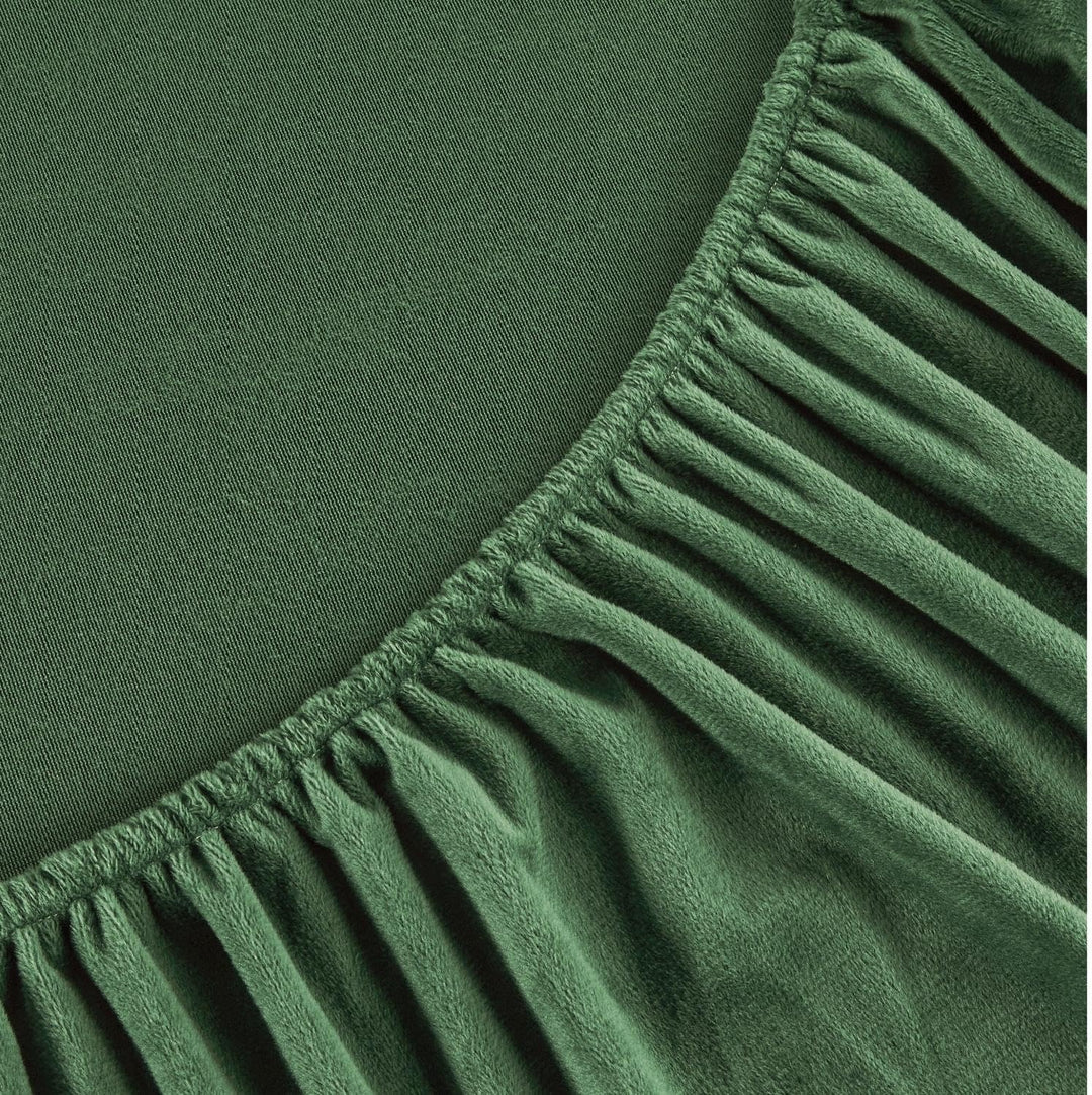 Boqingzhu Flauschige Plüsch Spannbettlaken 140x200cm Grün Salbeigrün Winter Warm Flanell Fleece Bibe