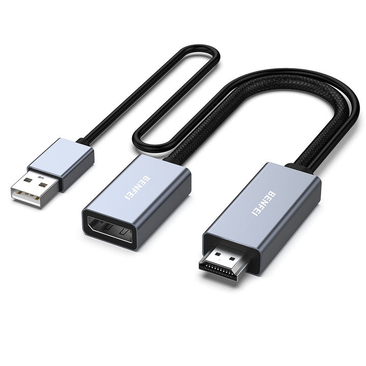 BENFEI HDMI auf DisplayPort Adapter, HDMI-Quelle auf DisplayPort-Monitor, kompatibel mit PC Grafikka
