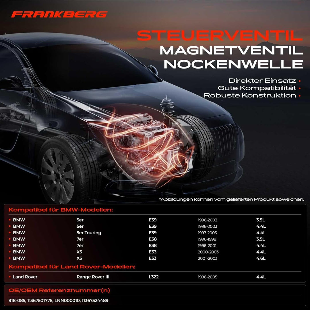 Frankberg Magnetventil Ventil für 5er E39 535i 540i 7er E38 735i 740i X5 E53 4.4i 4.6is R-a-n-g-e R-
