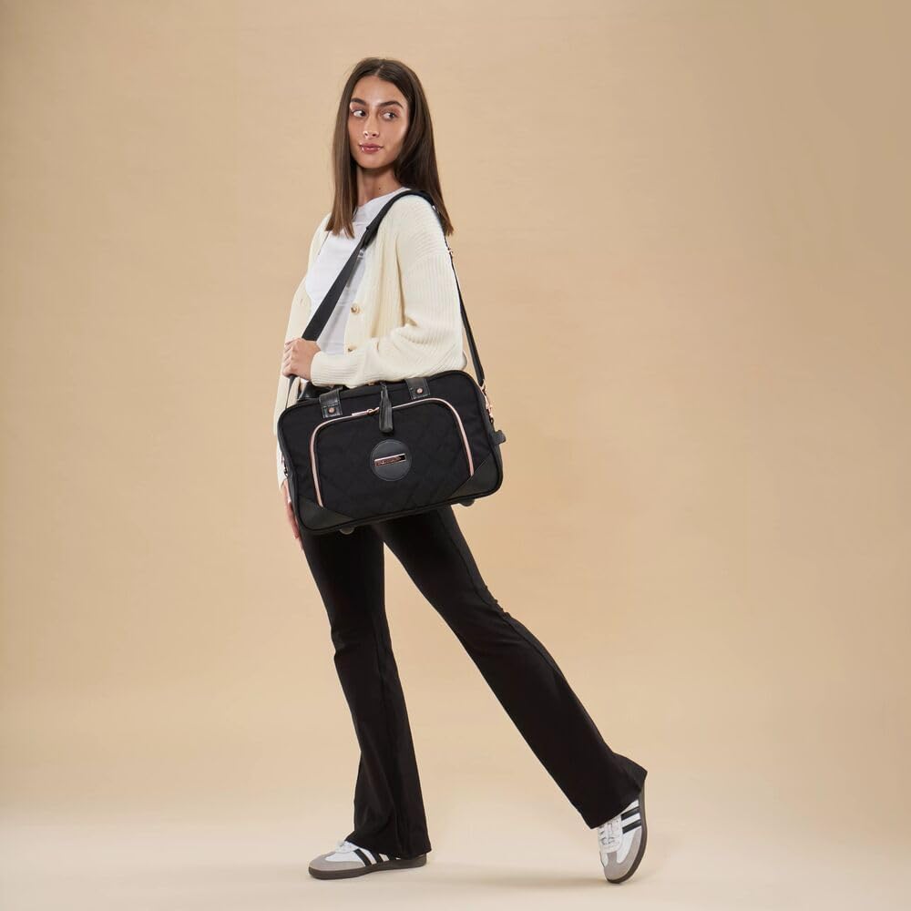 Cabin Max Vela Reisetasche, fliegenfrei auf Easyjet, Damen Reisetasche (40 x 25 x 20cm, Schwarz) 40