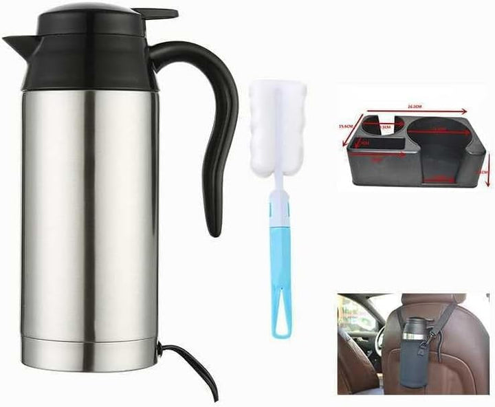 750ml Auto Wasserkocher 12V Reisewasserkocher Edelstahl, Elektrischer Wasserkocher für Heisswasser K