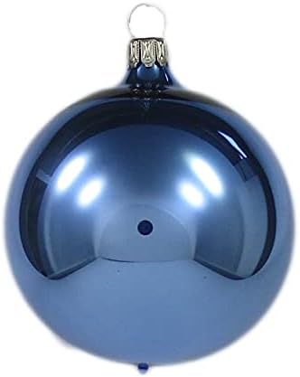 Thüringer Christbaumschmuck Exclusiv BLAU Weiss Mix 6cm Handarbeit Germany 12er Set